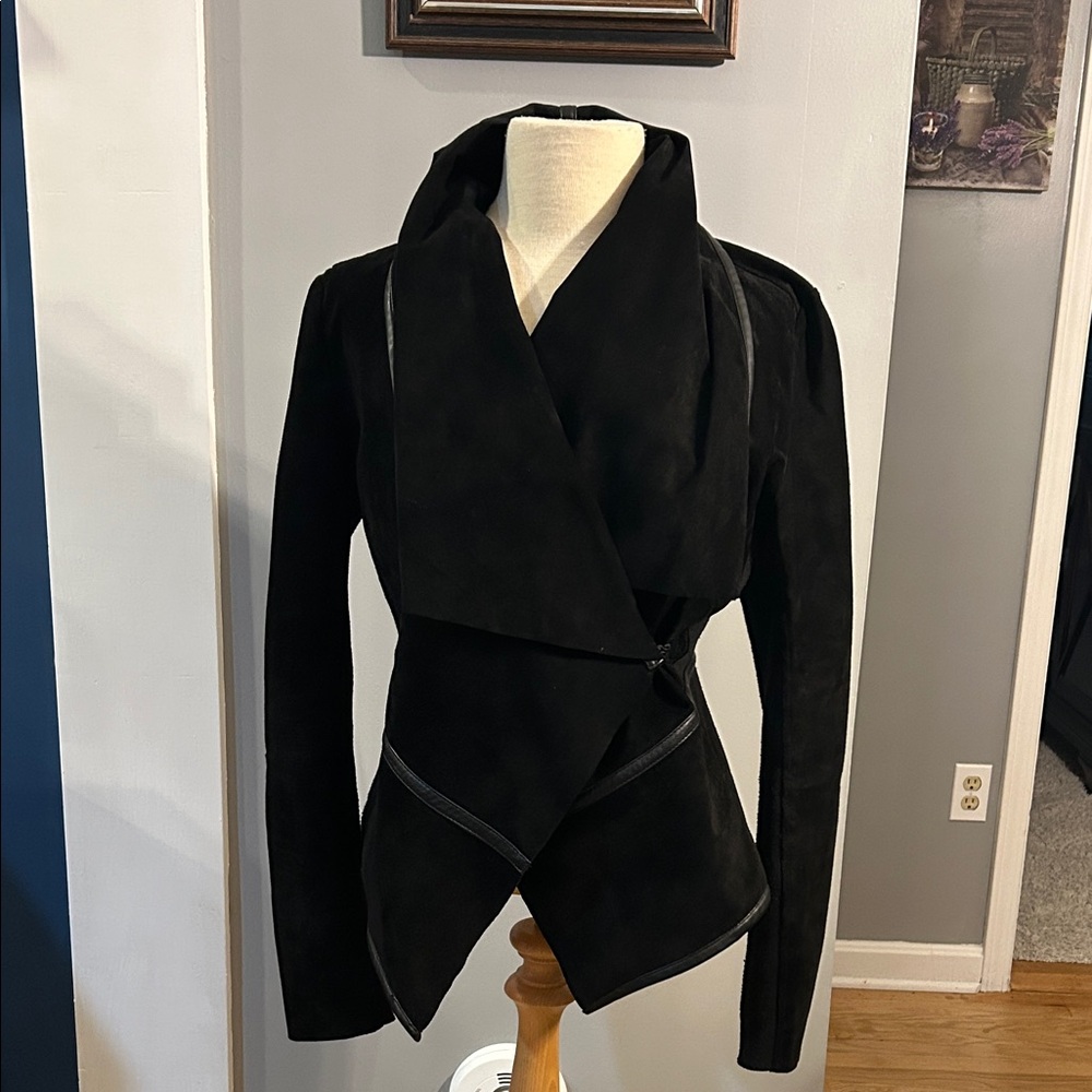Blank NYC Black Suede Women's Blazer GUC real leather ladies L